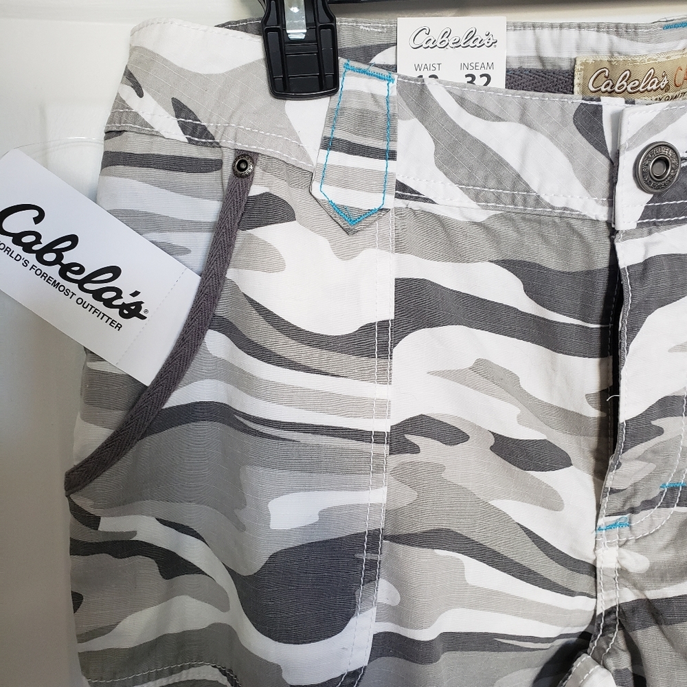 Cabelas non stretch camo pants.  Size 12